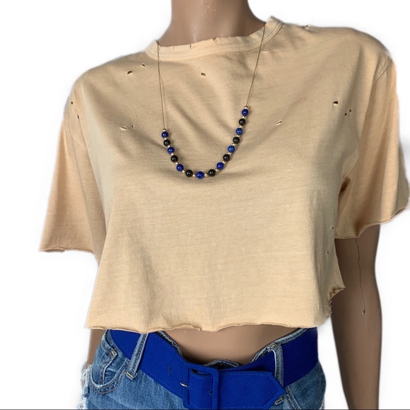 Jewelry - 30” Beaded Gold Tone Necklace